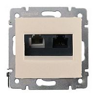 Розетка телефонная+компьютер без рамки Legrand Valena 2-м. RJ11+RJ45 слоновая кость картинка